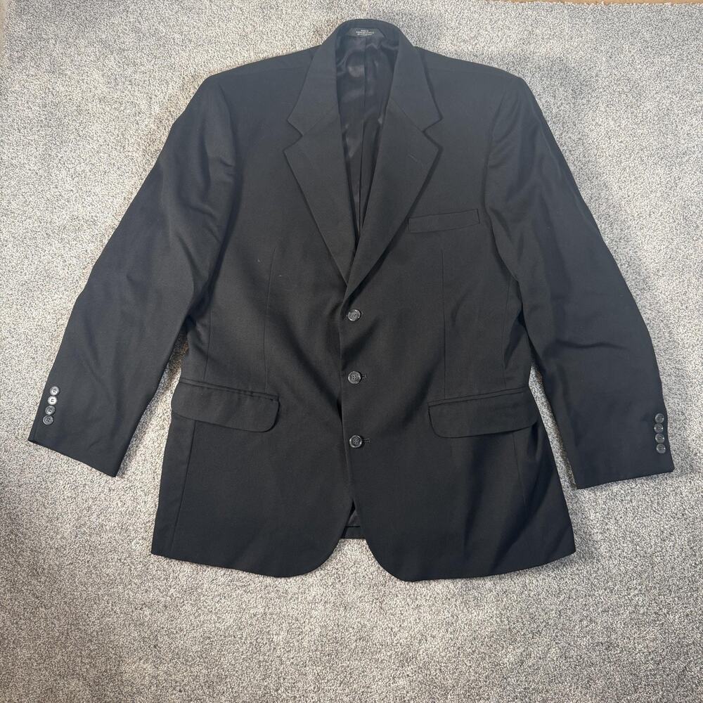 Vtg 90s Y2K Haggar Blazer 42R Dark Academia Corporate Goth Minimalist Classic